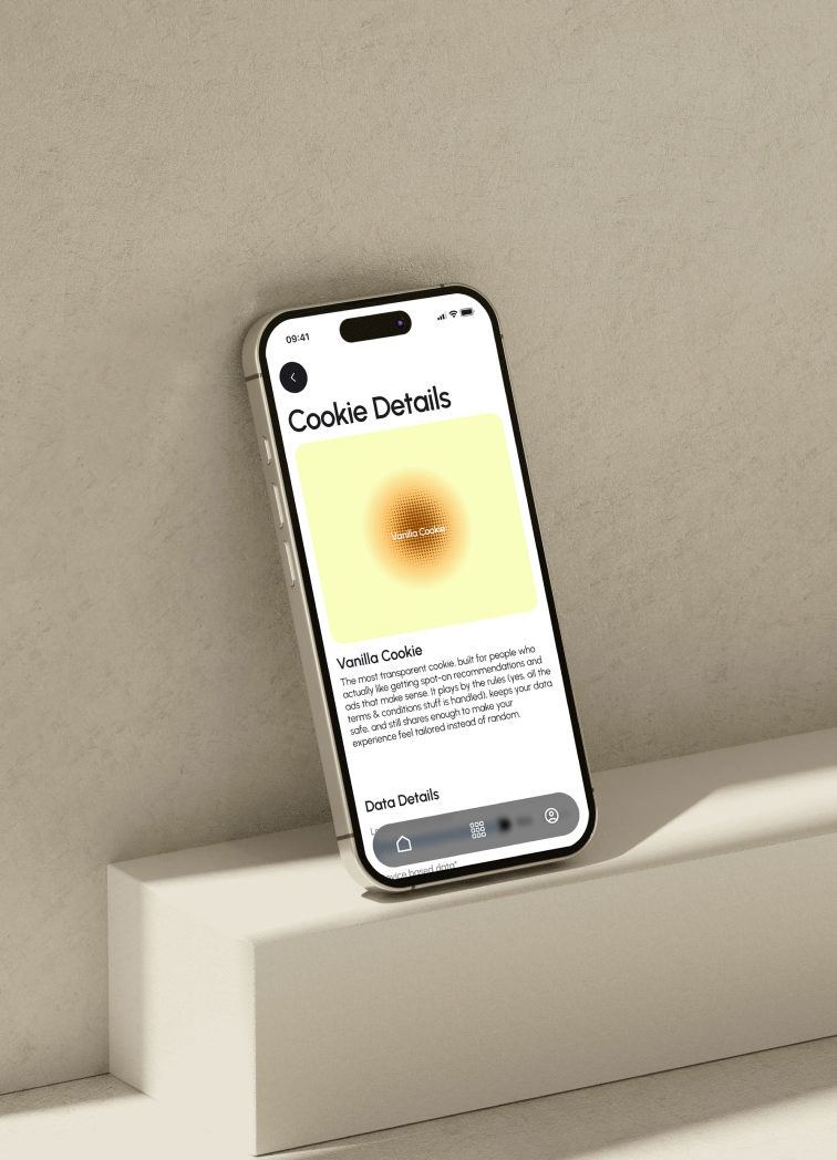 Cookie Details, mobile app screen on a phone