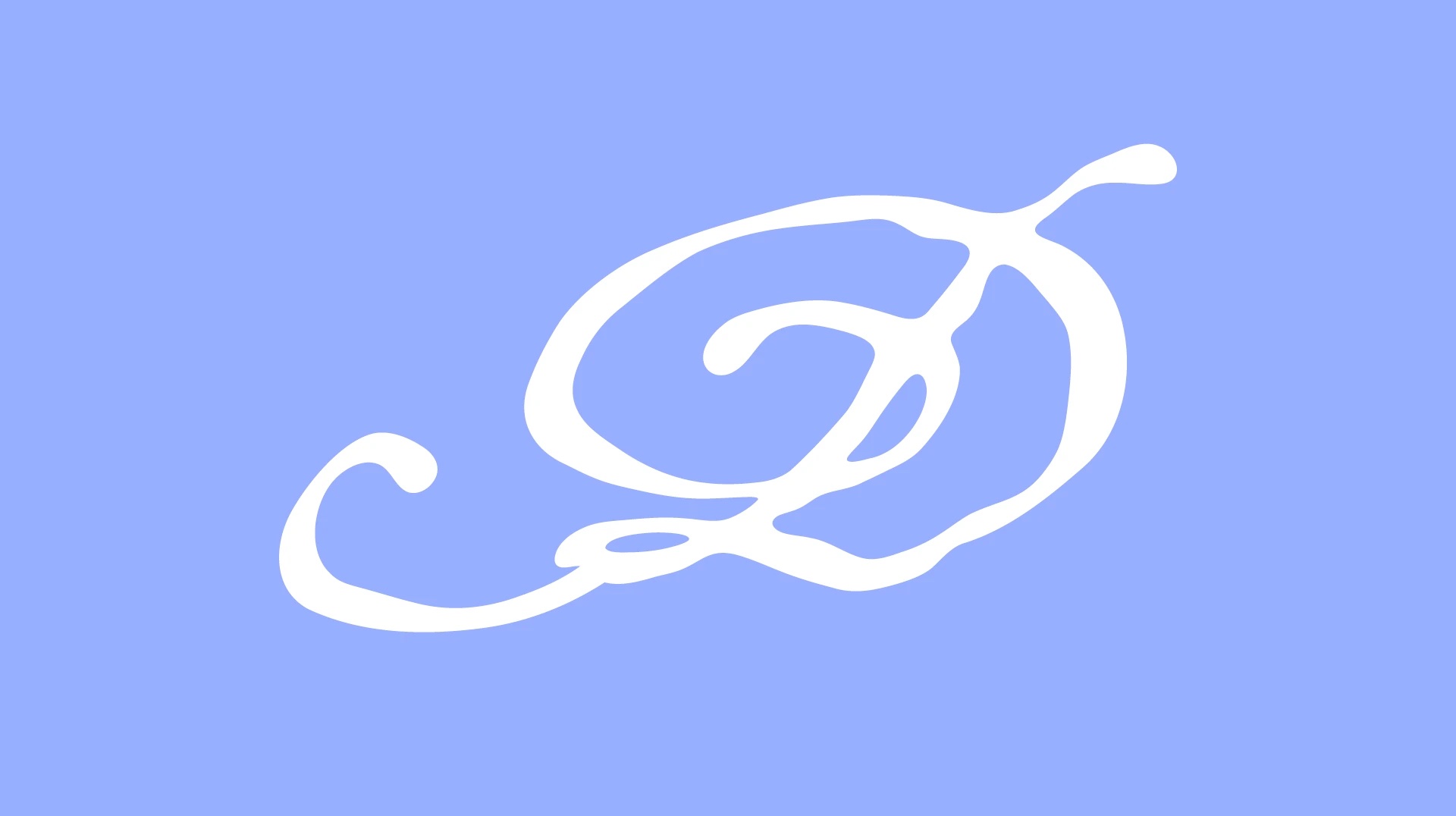 White script D monogram on a periwinkle background
